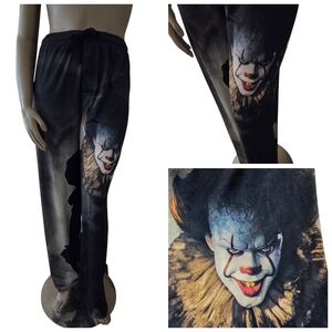 IT Pennywise Elastic Waist w/Drawstrings Lounge Pajama Pants Mens Large Black